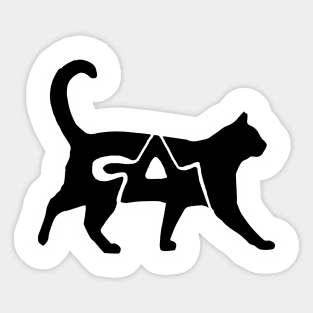 Abstract black Cat - Typography Sticker